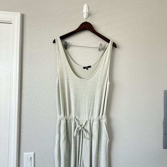 7 For All Mankind GREEN Womens Loungewear Jersey Jumpsuit Sleeveless Size M - Picture 3 of 11